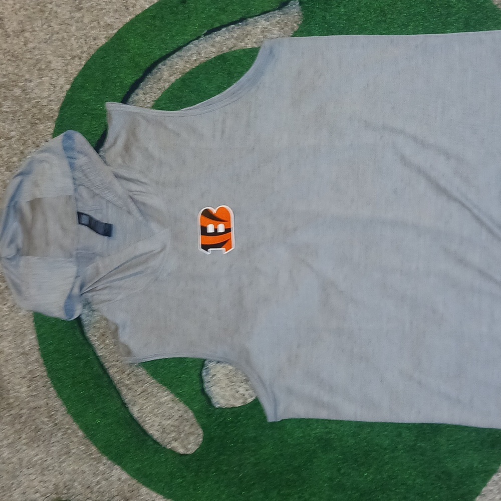 Cincinnati Bengals Men's Gray Dri Fit Athletic Sleeveless Hoodie Tank Top NWT ..